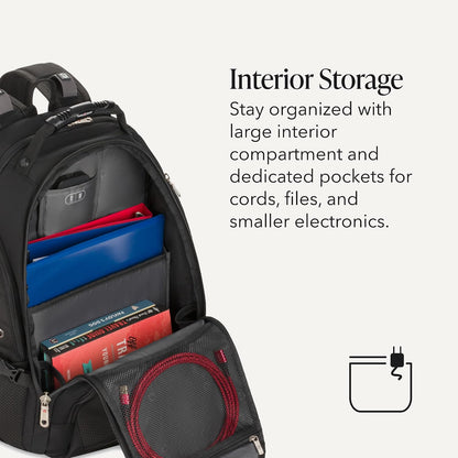 Sion Travel Set, Softside Expandable Carry-On Spinner Bundled with 1900 ScanSmart 17" Laptop Backpack with RFID Blocking & Tech Organization, Black