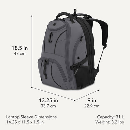 Sion Travel Set, Softside Expandable Carry-On Spinner Bundled with 1900 ScanSmart 17" Laptop Backpack with RFID Blocking & Tech Organization, Black