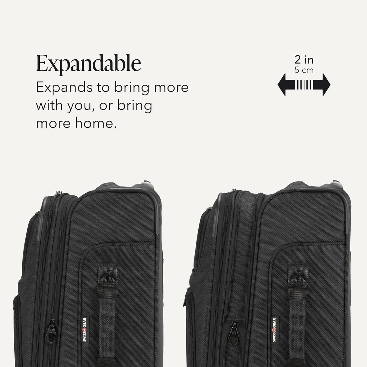 Sion Travel Set, Softside Expandable Carry-On Spinner Bundled with 1900 ScanSmart 17" Laptop Backpack with RFID Blocking & Tech Organization, Black