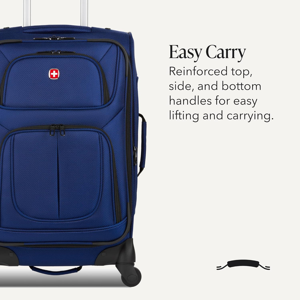 Sion Travel Set, Softside Expandable Carry-On Spinner Bundled with 1900 ScanSmart 17" Laptop Backpack with RFID Blocking & Tech Organization, Black