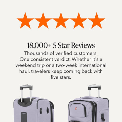 Sion Travel Set, Softside Expandable Carry-On Spinner Bundled with 1900 ScanSmart 17" Laptop Backpack with RFID Blocking & Tech Organization, Black