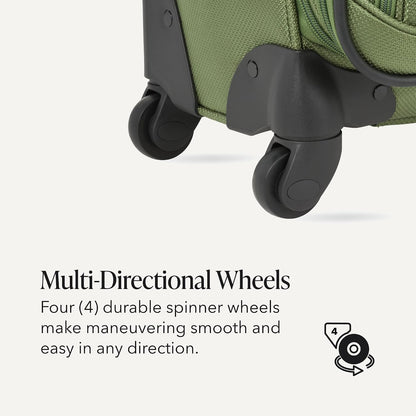 Sion Travel Set, Softside Expandable Carry-On Spinner Bundled with 1900 ScanSmart 17" Laptop Backpack with RFID Blocking & Tech Organization, Black