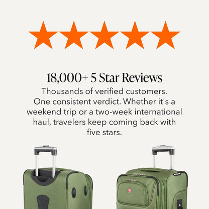 Sion Travel Set, Softside Expandable Carry-On Spinner Bundled with 1900 ScanSmart 17" Laptop Backpack with RFID Blocking & Tech Organization, Black