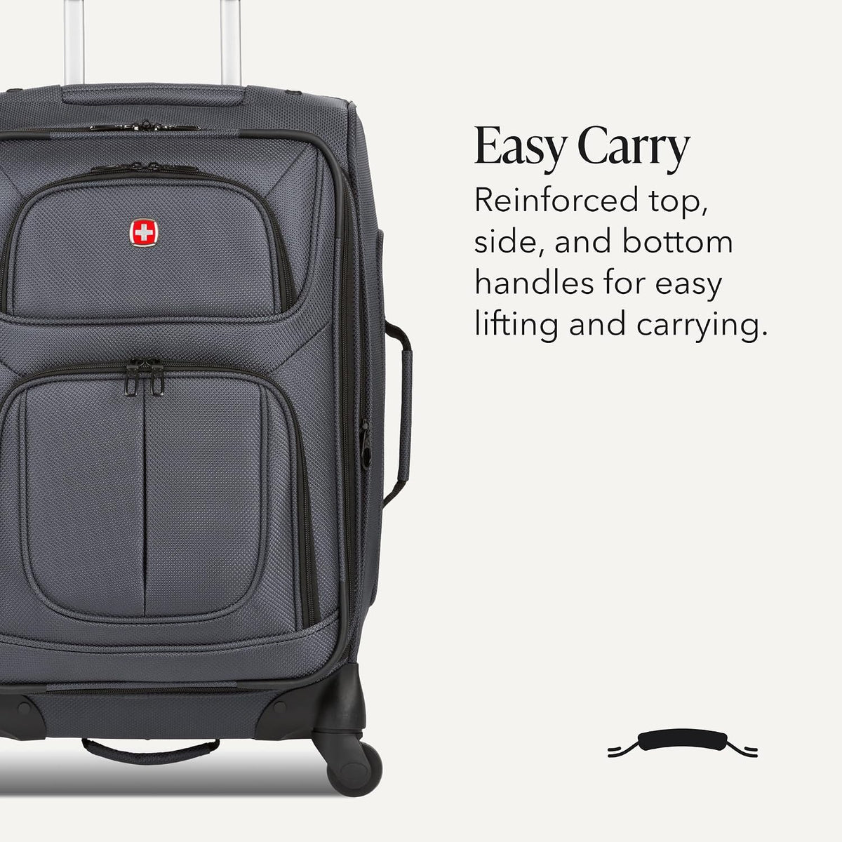 Sion Travel Set, Softside Expandable Carry-On Spinner Bundled with 1900 ScanSmart 17" Laptop Backpack with RFID Blocking & Tech Organization, Black