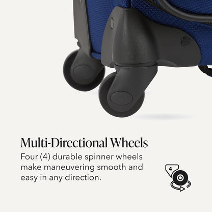 Sion Travel Set, Softside Expandable Carry-On Spinner Bundled with 1900 ScanSmart 17" Laptop Backpack with RFID Blocking & Tech Organization, Black