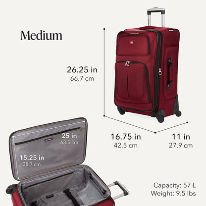 Sion Travel Set, Softside Expandable Carry-On Spinner Bundled with 1900 ScanSmart 17" Laptop Backpack with RFID Blocking & Tech Organization, Black
