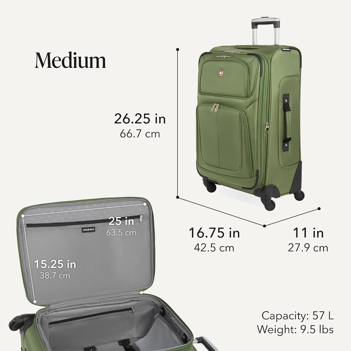 Sion Travel Set, Softside Expandable Carry-On Spinner Bundled with 1900 ScanSmart 17" Laptop Backpack with RFID Blocking & Tech Organization, Black