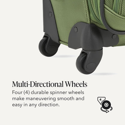 Sion Travel Set, Softside Expandable Carry-On Spinner Bundled with 1900 ScanSmart 17" Laptop Backpack with RFID Blocking & Tech Organization, Black