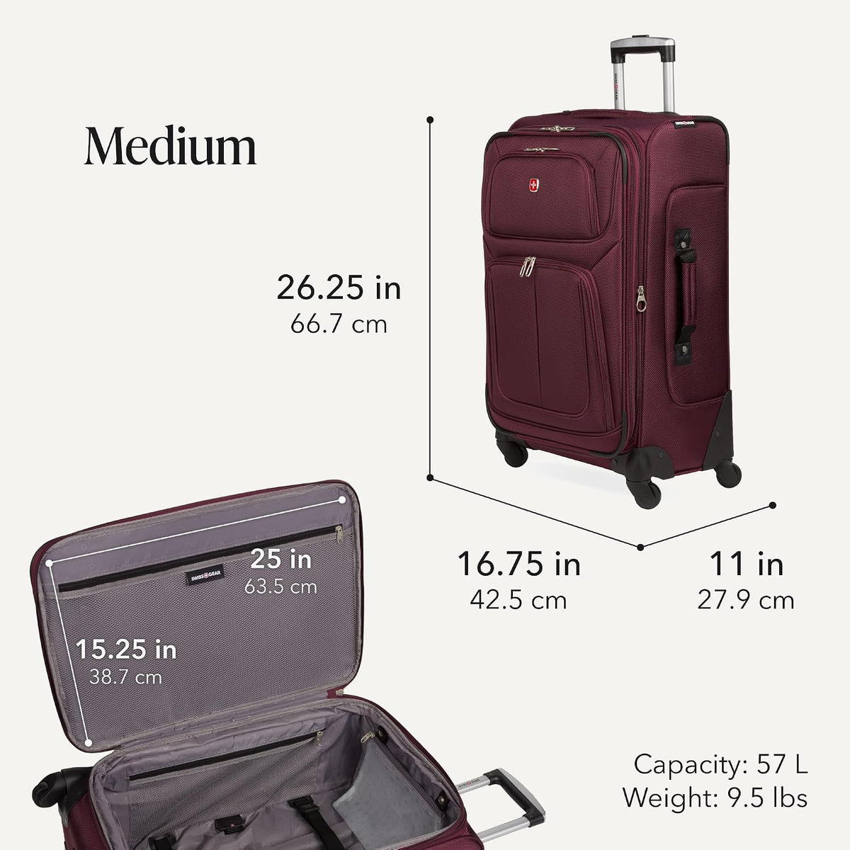 Sion Travel Set, Softside Expandable Carry-On Spinner Bundled with 1900 ScanSmart 17" Laptop Backpack with RFID Blocking & Tech Organization, Black