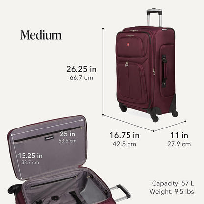 Sion Travel Set, Softside Expandable Carry-On Spinner Bundled with 1900 ScanSmart 17" Laptop Backpack with RFID Blocking & Tech Organization, Black