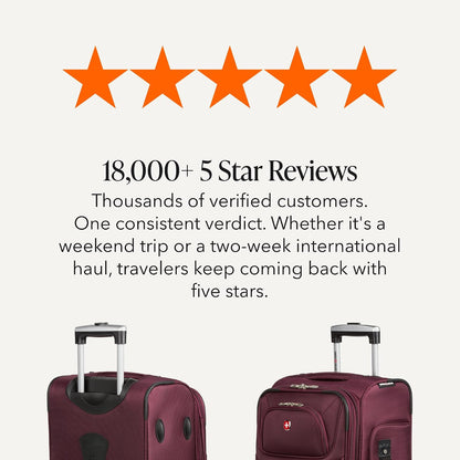 Sion Travel Set, Softside Expandable Carry-On Spinner Bundled with 1900 ScanSmart 17" Laptop Backpack with RFID Blocking & Tech Organization, Black