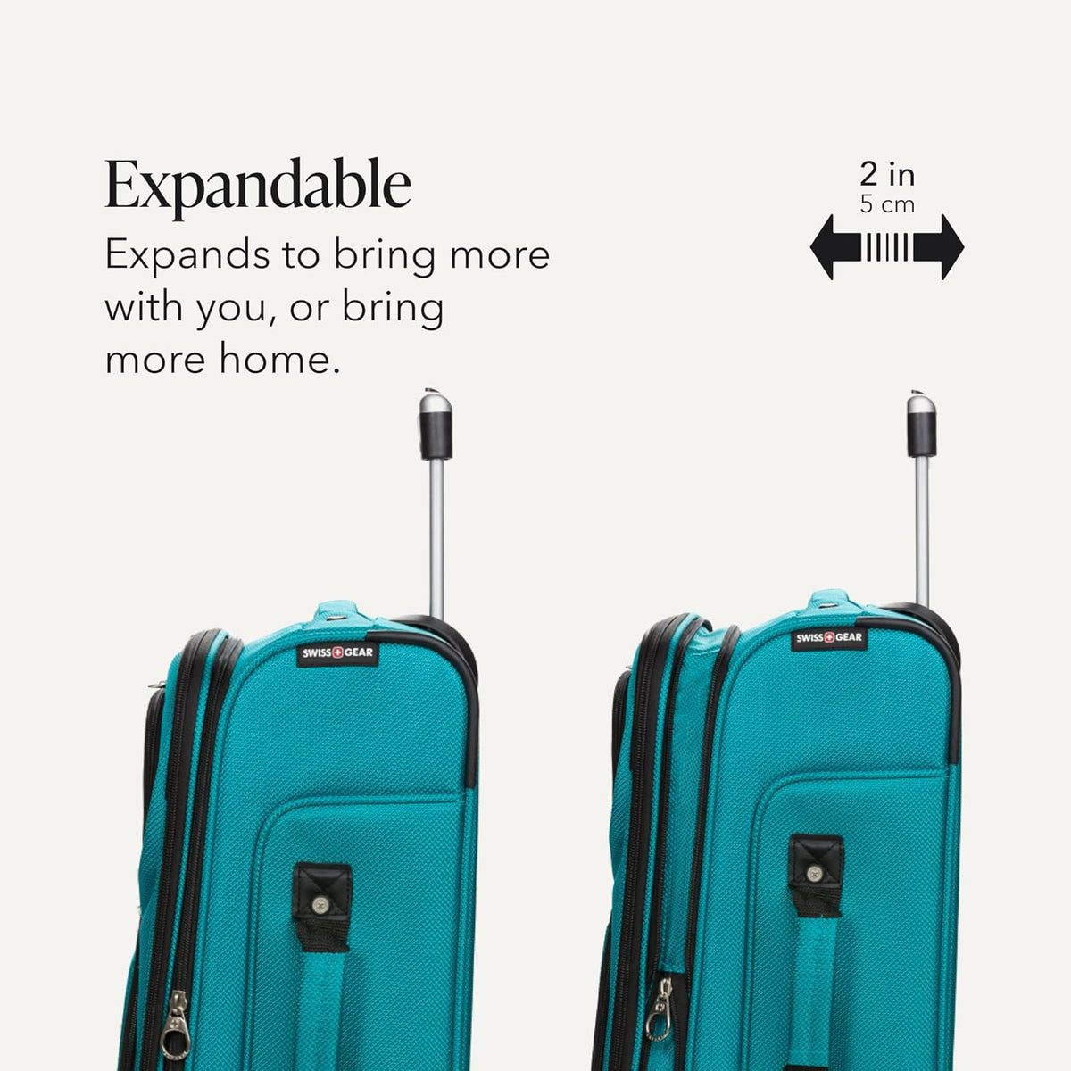 Sion Travel Set, Softside Expandable Carry-On Spinner Bundled with 1900 ScanSmart 17" Laptop Backpack with RFID Blocking & Tech Organization, Black