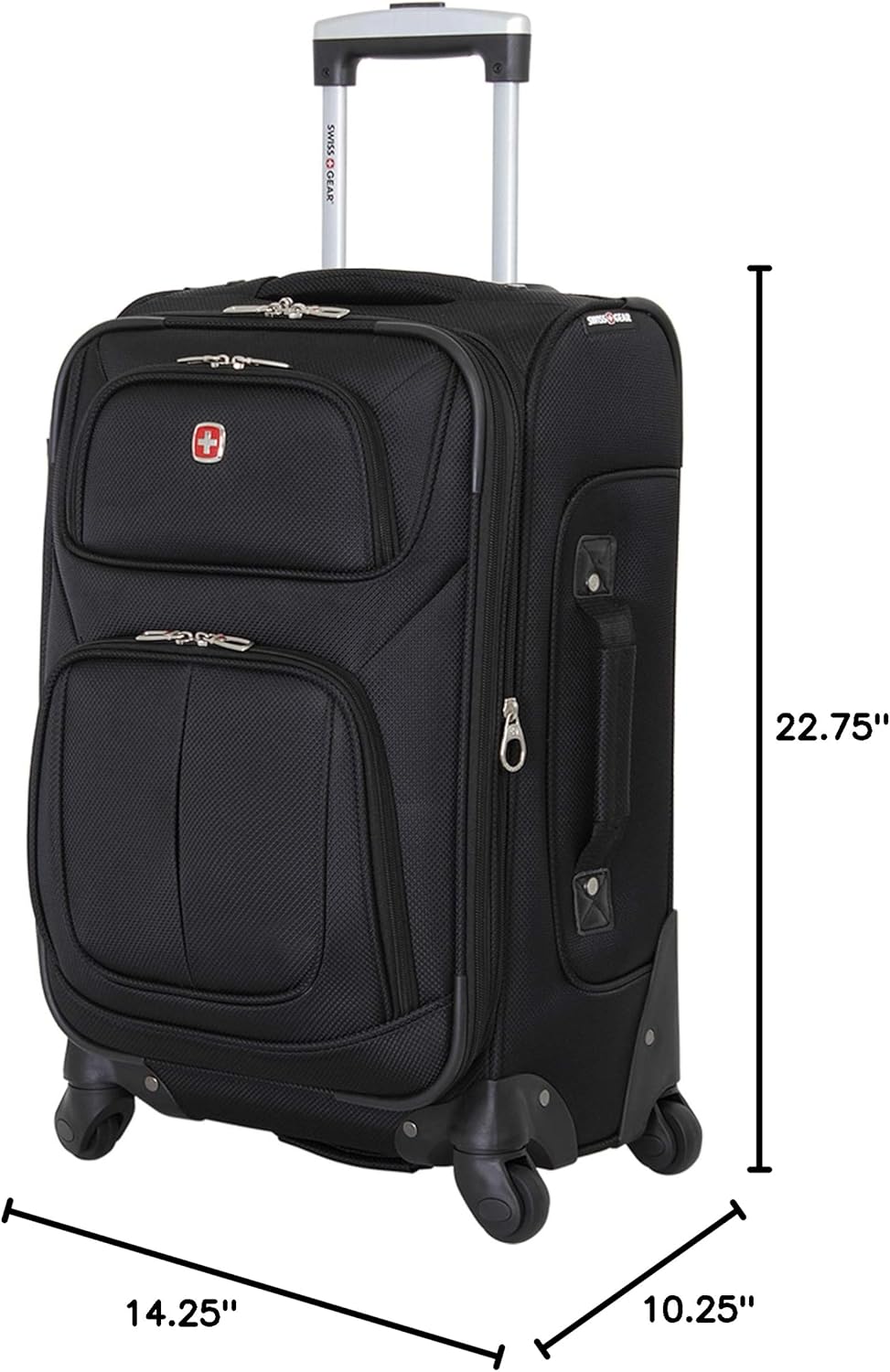 Sion Travel Set, Softside Expandable Carry-On Spinner Bundled with 1900 ScanSmart 17" Laptop Backpack with RFID Blocking & Tech Organization, Black