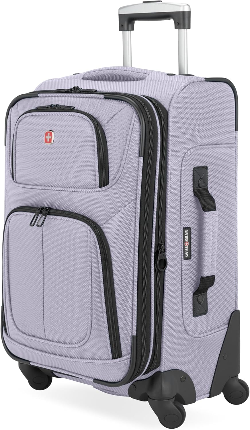Sion Travel Set, Softside Expandable Carry-On Spinner Bundled with 1900 ScanSmart 17" Laptop Backpack with RFID Blocking & Tech Organization, Black