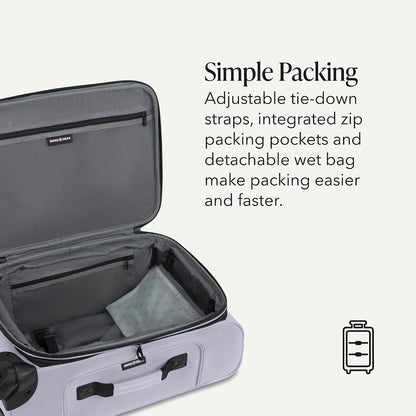 Sion Travel Set, Softside Expandable Carry-On Spinner Bundled with 1900 ScanSmart 17" Laptop Backpack with RFID Blocking & Tech Organization, Black