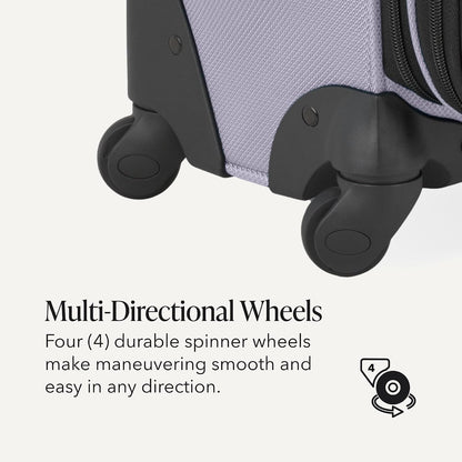 Sion Travel Set, Softside Expandable Carry-On Spinner Bundled with 1900 ScanSmart 17" Laptop Backpack with RFID Blocking & Tech Organization, Black