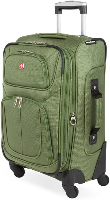 Sion Travel Set, Softside Expandable Carry-On Spinner Bundled with 1900 ScanSmart 17" Laptop Backpack with RFID Blocking & Tech Organization, Black