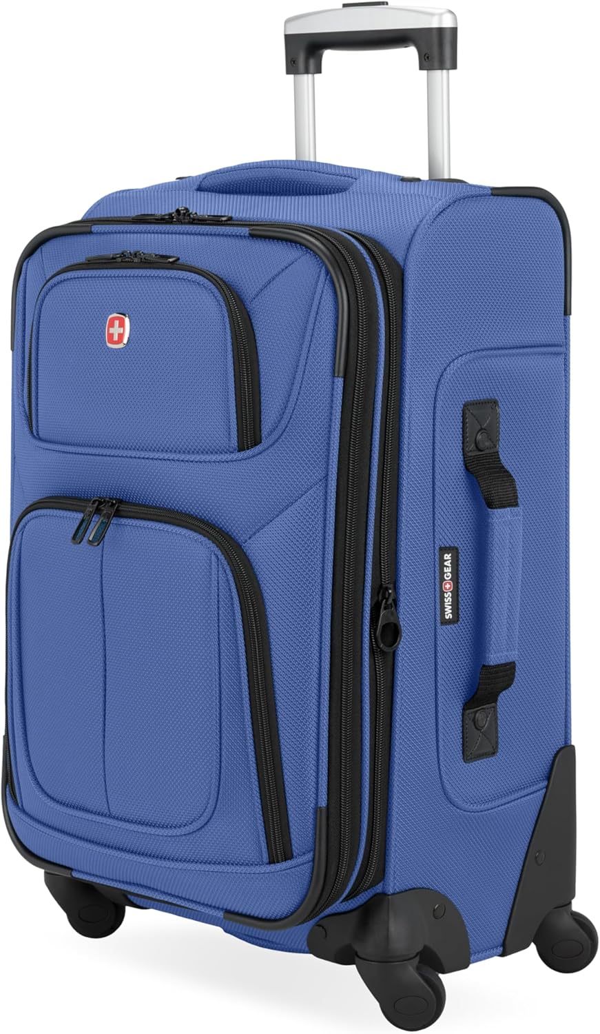 Sion Travel Set, Softside Expandable Carry-On Spinner Bundled with 1900 ScanSmart 17" Laptop Backpack with RFID Blocking & Tech Organization, Black