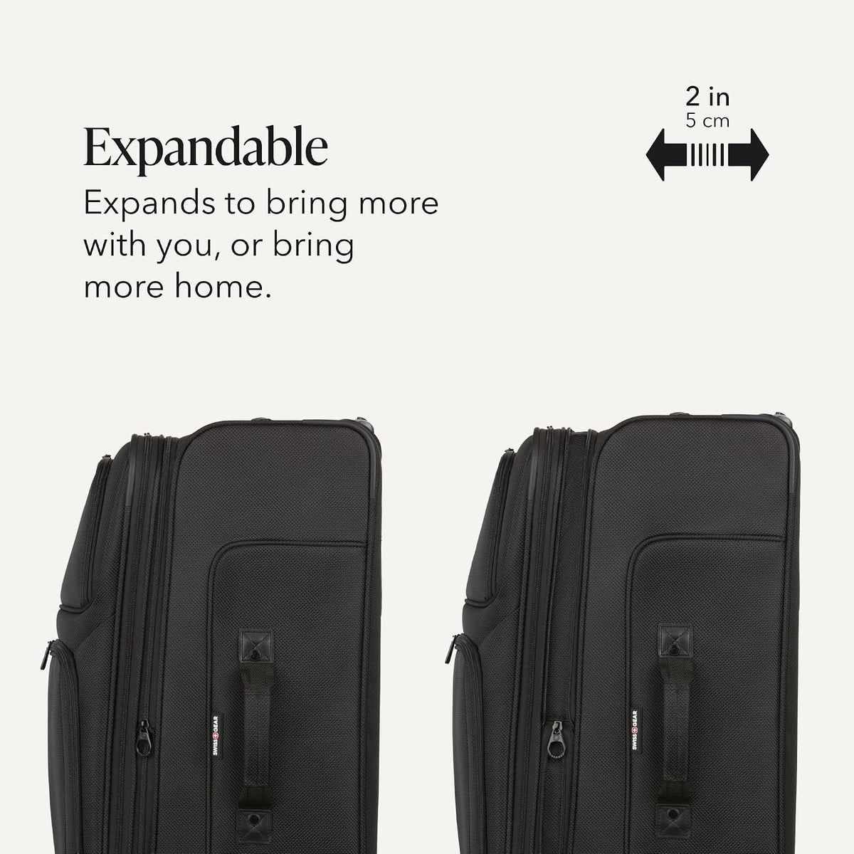 Sion Travel Set, Softside Expandable Carry-On Spinner Bundled with 1900 ScanSmart 17" Laptop Backpack with RFID Blocking & Tech Organization, Black