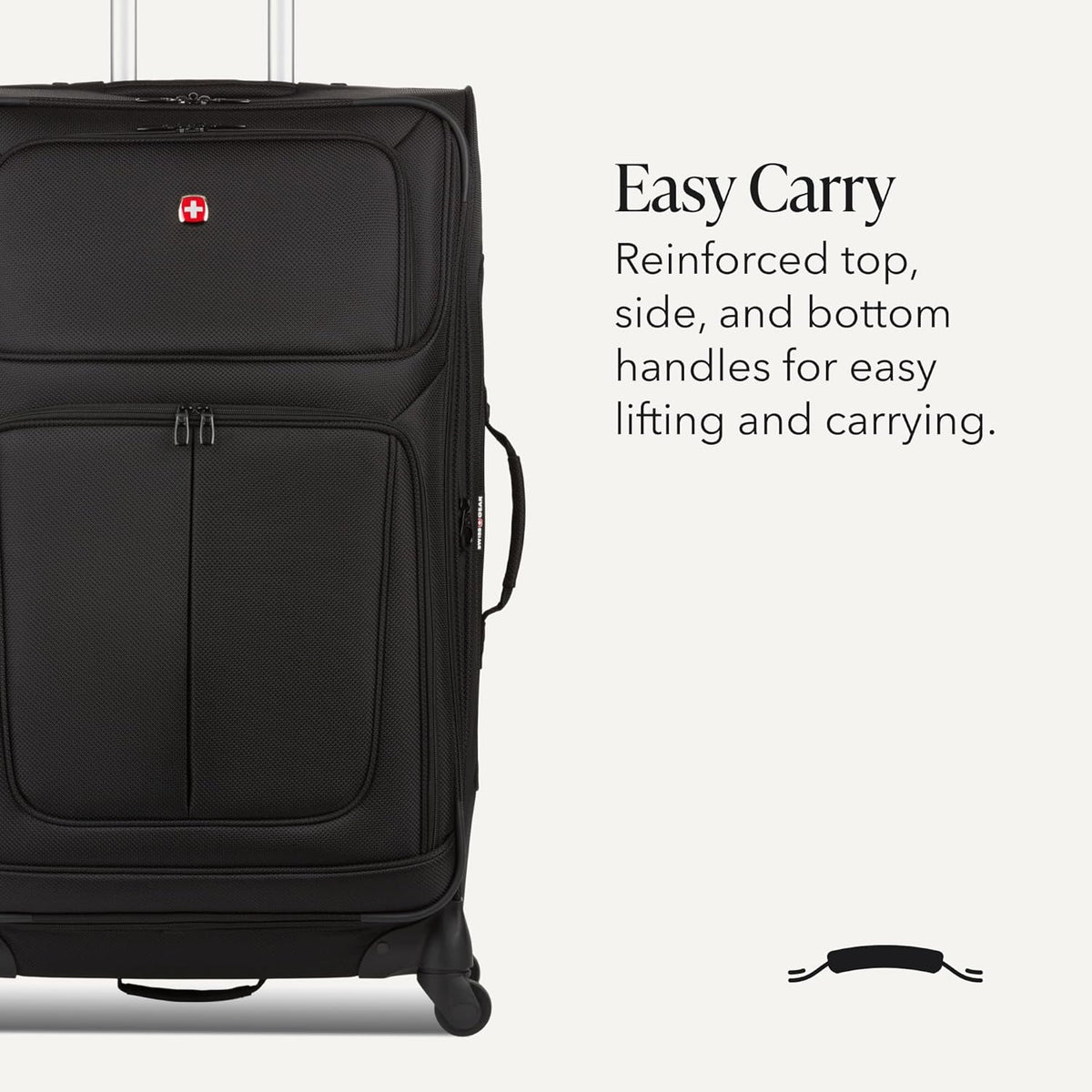 Sion Travel Set, Softside Expandable Carry-On Spinner Bundled with 1900 ScanSmart 17" Laptop Backpack with RFID Blocking & Tech Organization, Black
