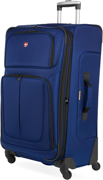 Sion Travel Set, Softside Expandable Carry-On Spinner Bundled with 1900 ScanSmart 17" Laptop Backpack with RFID Blocking & Tech Organization, Black
