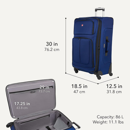 Sion Travel Set, Softside Expandable Carry-On Spinner Bundled with 1900 ScanSmart 17" Laptop Backpack with RFID Blocking & Tech Organization, Black