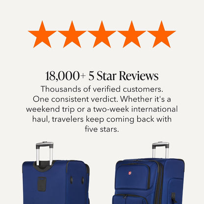 Sion Travel Set, Softside Expandable Carry-On Spinner Bundled with 1900 ScanSmart 17" Laptop Backpack with RFID Blocking & Tech Organization, Black