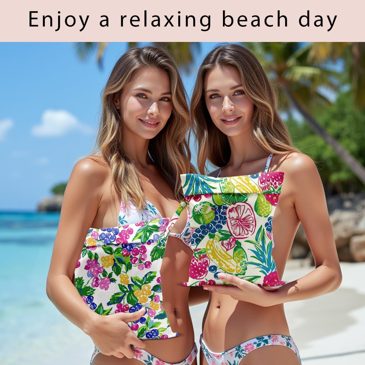 Swimsuit Bag Wet Bags for Travel Reusable Waterproof Dry Bags Diaper Bag Shell Beach Wet Bag for Swimsuit Towels Beach Gym 10.2×12.6 Inches