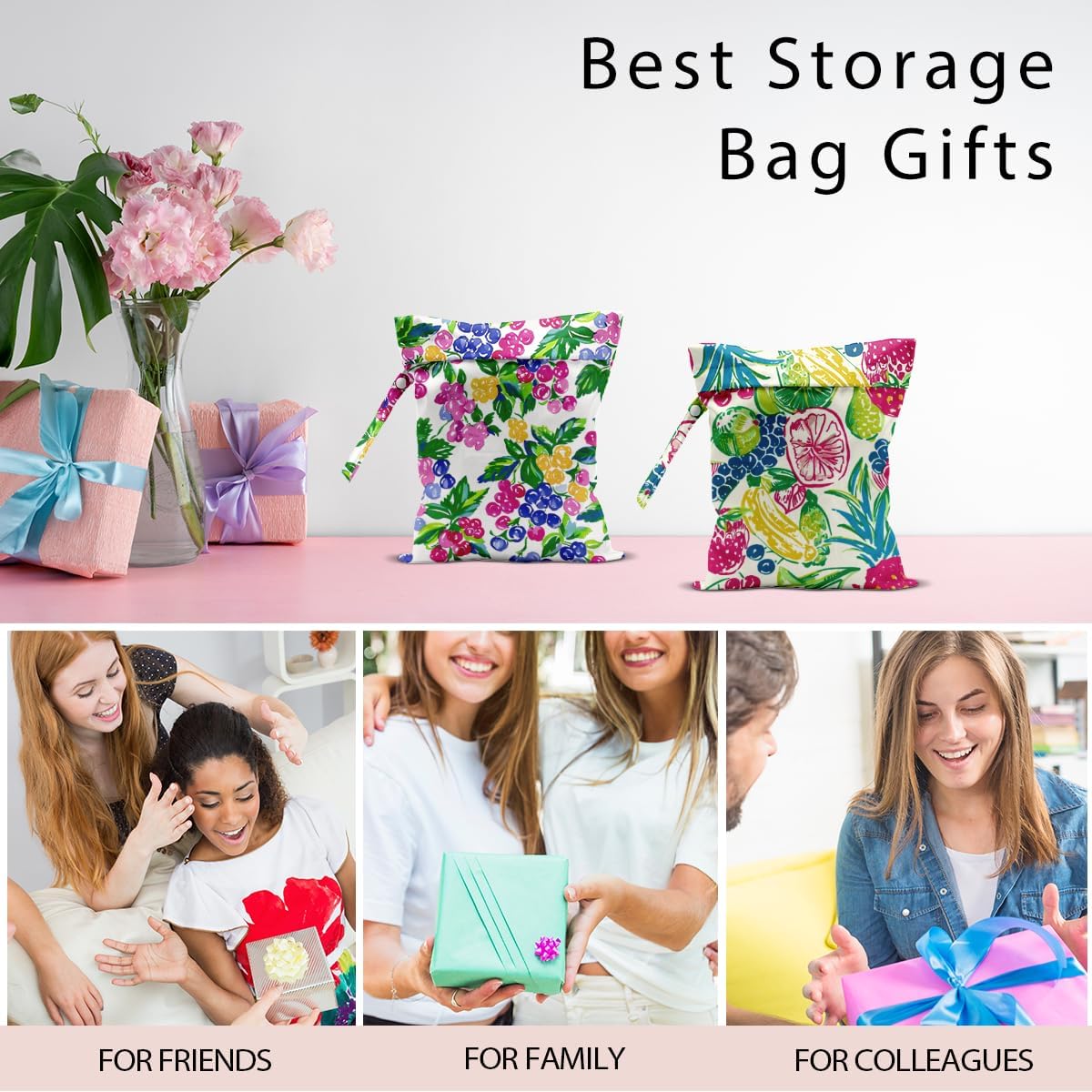 Swimsuit Bag Wet Bags for Travel Reusable Waterproof Dry Bags Diaper Bag Shell Beach Wet Bag for Swimsuit Towels Beach Gym 10.2×12.6 Inches