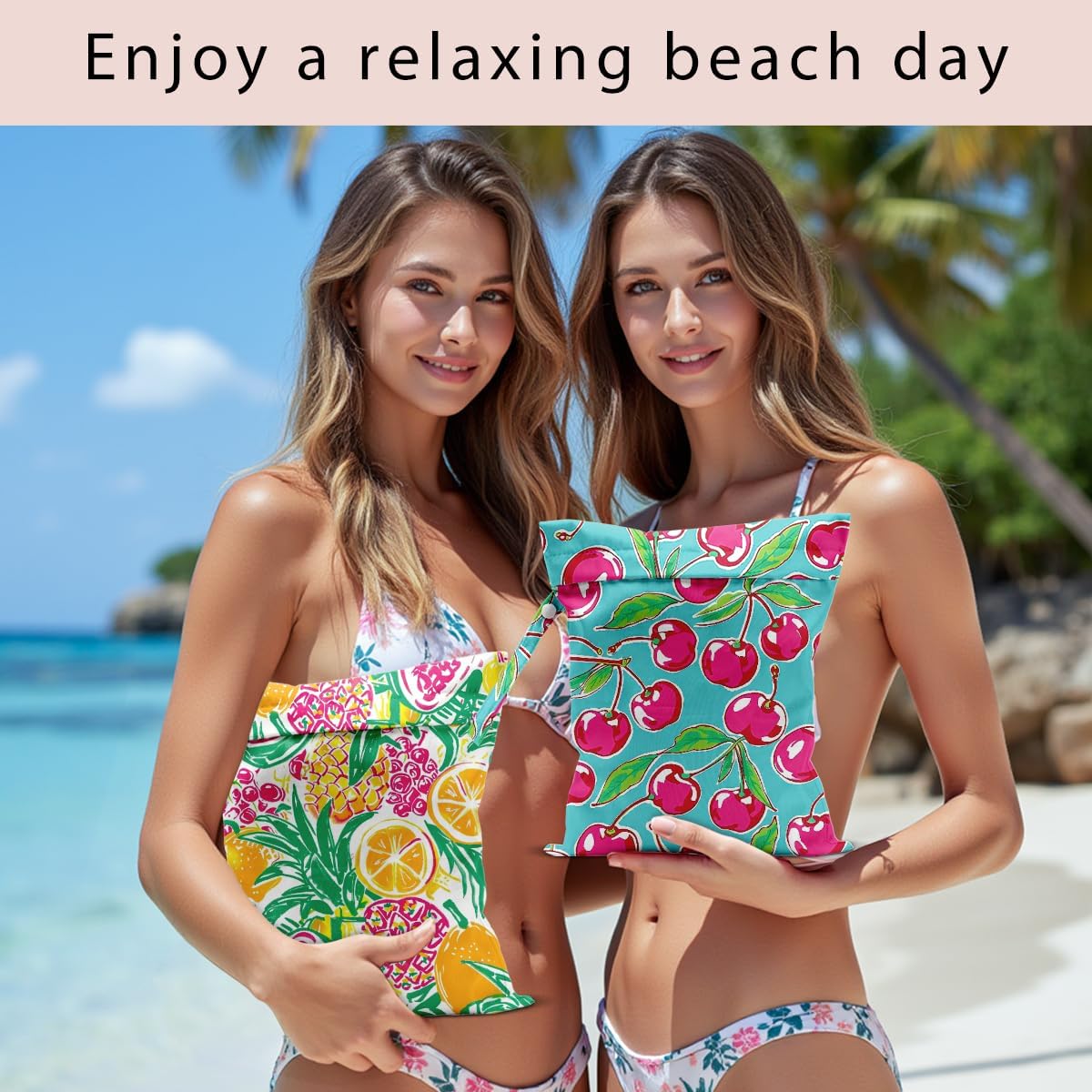 Swimsuit Bag Wet Bags for Travel Reusable Waterproof Dry Bags Diaper Bag Shell Beach Wet Bag for Swimsuit Towels Beach Gym 10.2×12.6 Inches
