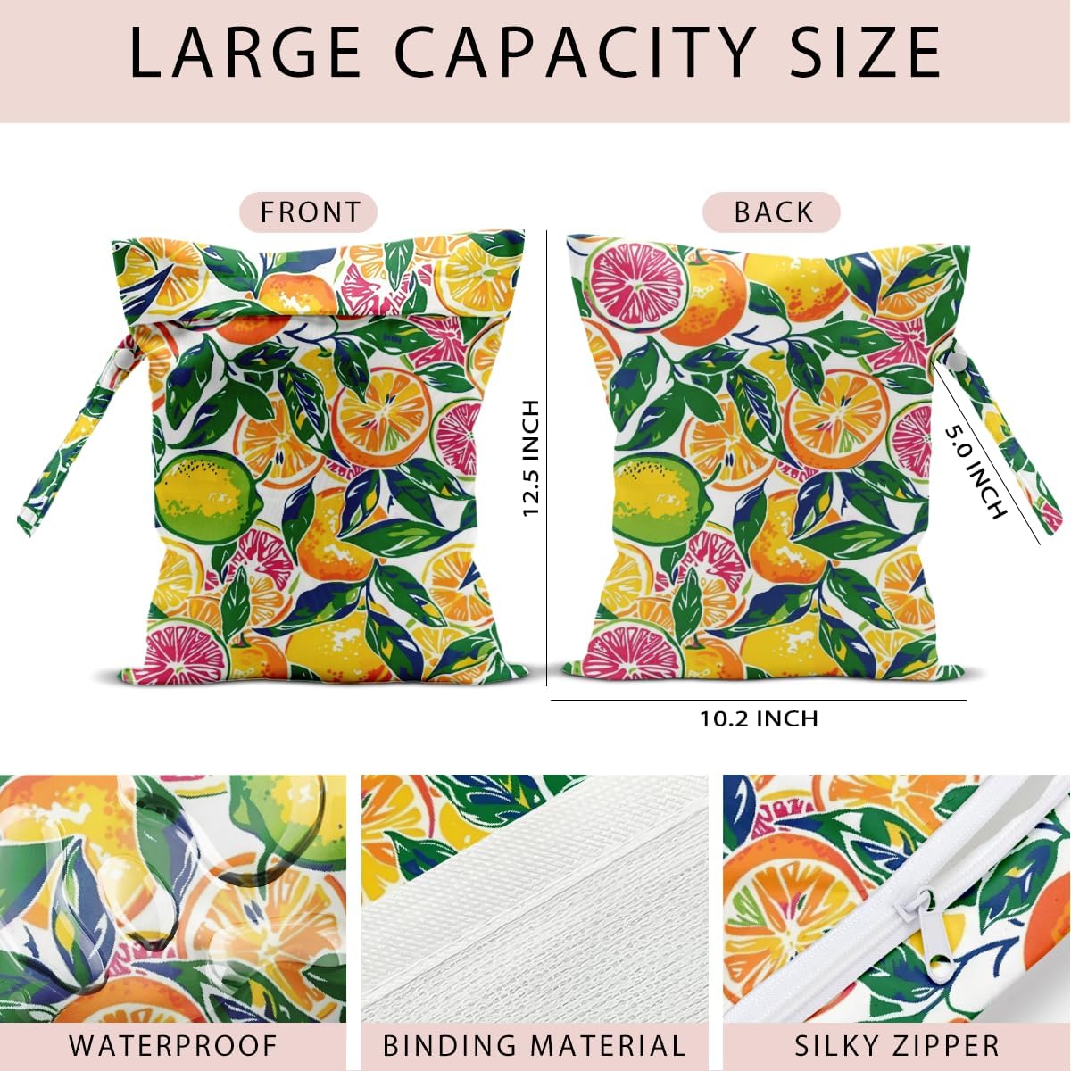 Swimsuit Bag Wet Bags for Travel Reusable Waterproof Dry Bags Diaper Bag Shell Beach Wet Bag for Swimsuit Towels Beach Gym 10.2×12.6 Inches