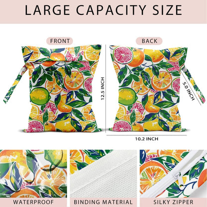 Swimsuit Bag Wet Bags for Travel Reusable Waterproof Dry Bags Diaper Bag Shell Beach Wet Bag for Swimsuit Towels Beach Gym 10.2×12.6 Inches