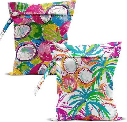 Swimsuit Bag Wet Bags for Travel Reusable Waterproof Dry Bags Diaper Bag Shell Beach Wet Bag for Swimsuit Towels Beach Gym 10.2×12.6 Inches