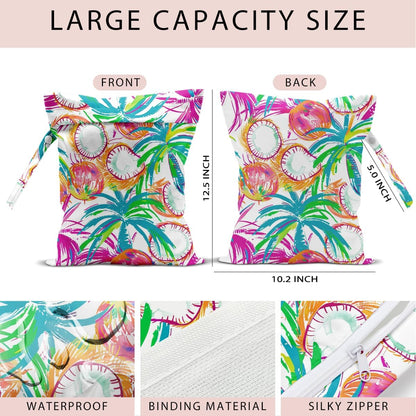 Swimsuit Bag Wet Bags for Travel Reusable Waterproof Dry Bags Diaper Bag Shell Beach Wet Bag for Swimsuit Towels Beach Gym 10.2×12.6 Inches