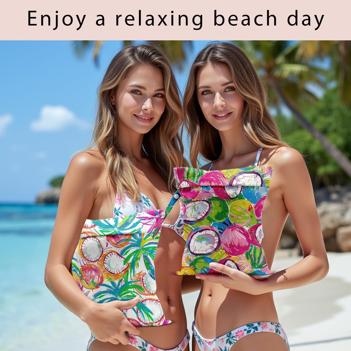 Swimsuit Bag Wet Bags for Travel Reusable Waterproof Dry Bags Diaper Bag Shell Beach Wet Bag for Swimsuit Towels Beach Gym 10.2×12.6 Inches