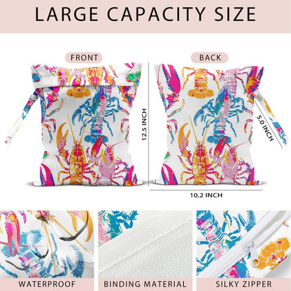 Swimsuit Bag Wet Bags for Travel Reusable Waterproof Dry Bags Diaper Bag Shell Beach Wet Bag for Swimsuit Towels Beach Gym 10.2×12.6 Inches