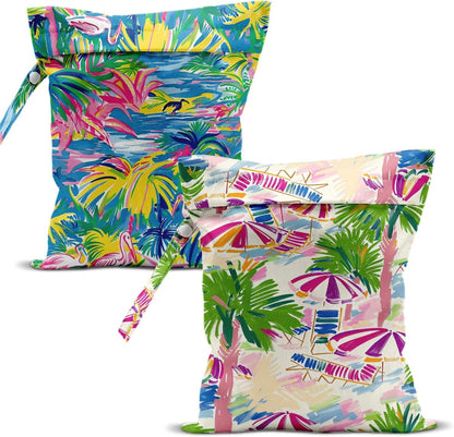 Swimsuit Bag Wet Bags for Travel Reusable Waterproof Dry Bags Diaper Bag Shell Beach Wet Bag for Swimsuit Towels Beach Gym 10.2×12.6 Inches