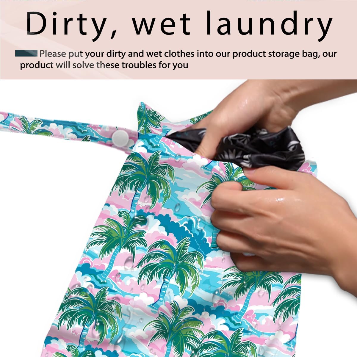 Swimsuit Bag Wet Bags for Travel Reusable Waterproof Dry Bags Diaper Bag Shell Beach Wet Bag for Swimsuit Towels Beach Gym 10.2×12.6 Inches