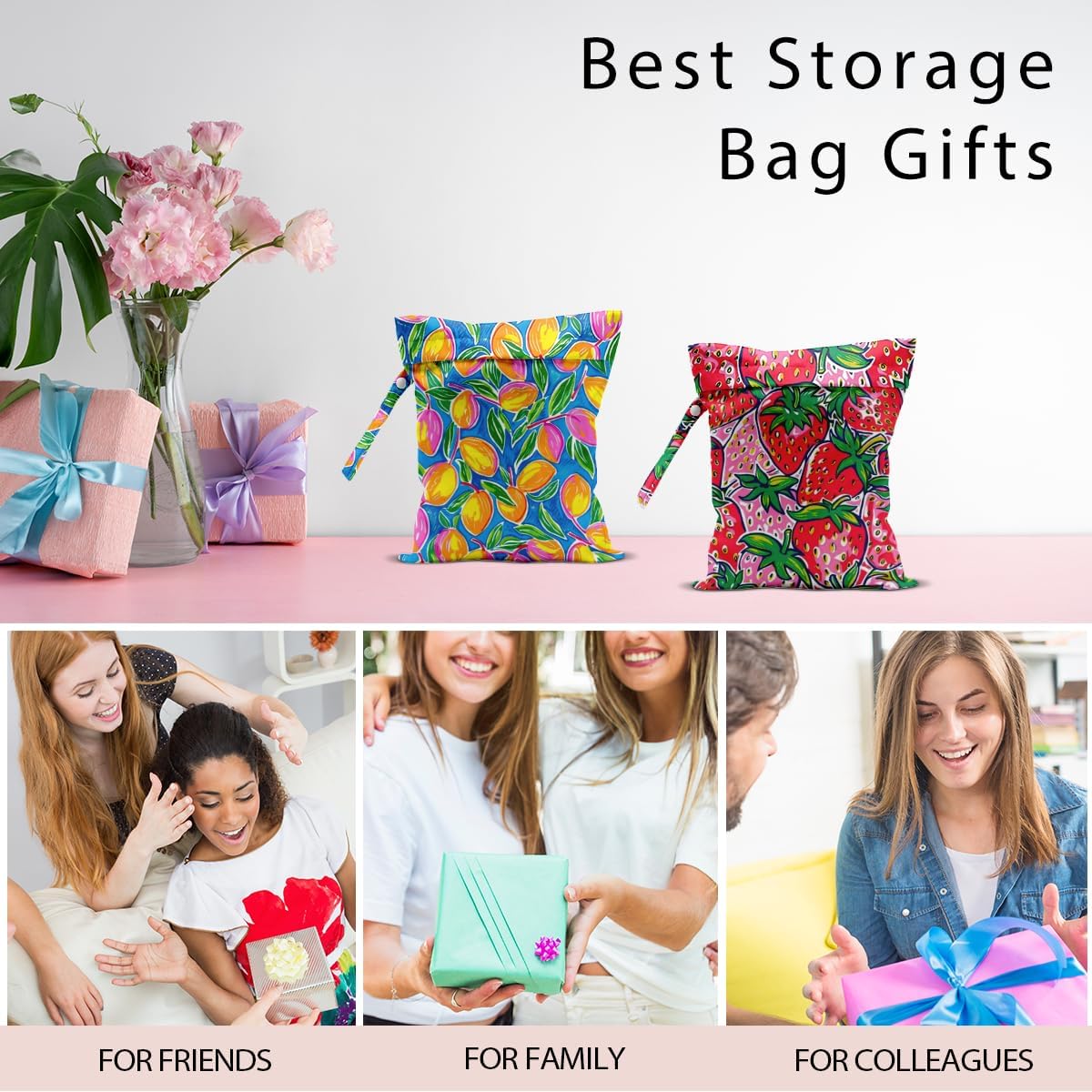 Swimsuit Bag Wet Bags for Travel Reusable Waterproof Dry Bags Diaper Bag Shell Beach Wet Bag for Swimsuit Towels Beach Gym 10.2×12.6 Inches