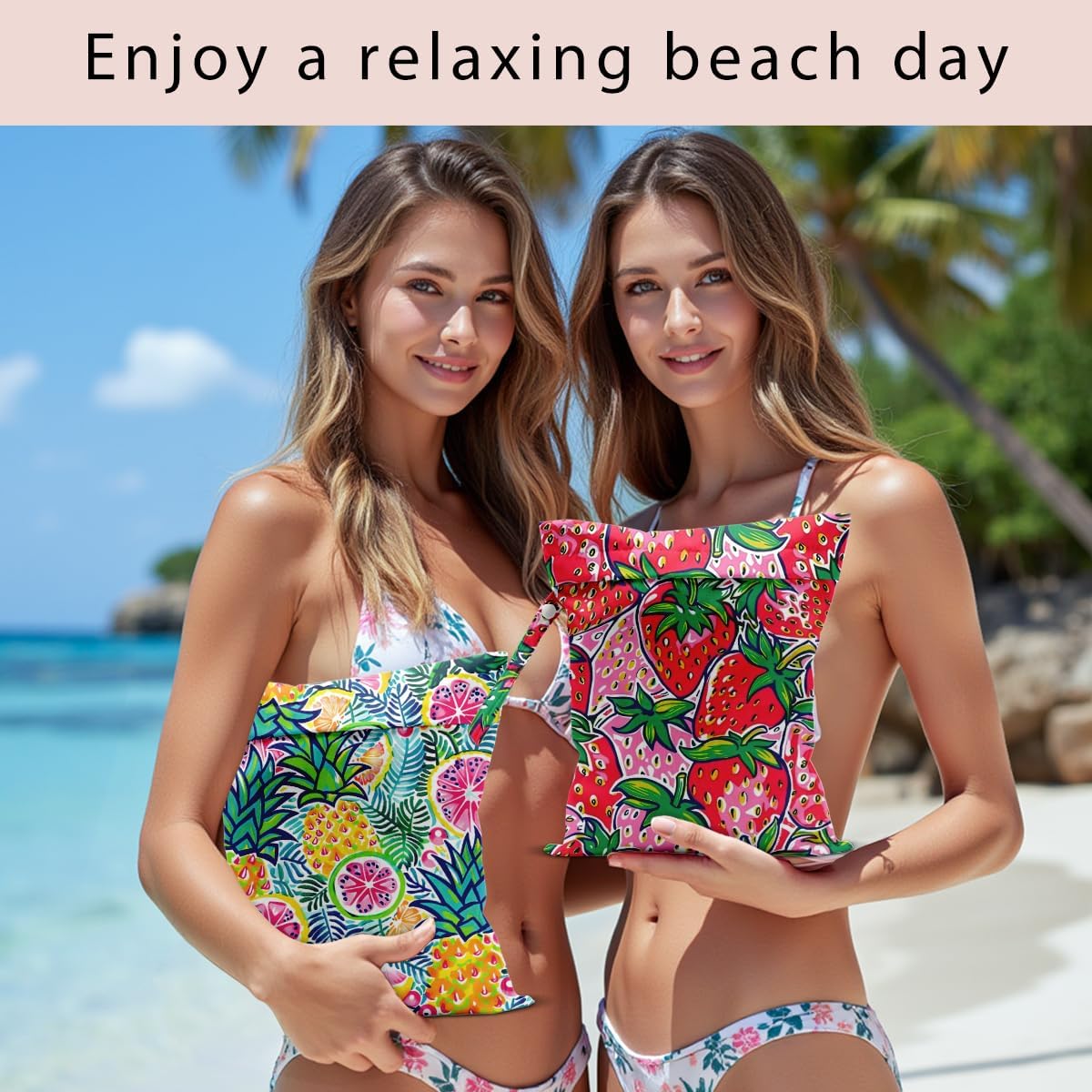 Swimsuit Bag Wet Bags for Travel Reusable Waterproof Dry Bags Diaper Bag Shell Beach Wet Bag for Swimsuit Towels Beach Gym 10.2×12.6 Inches