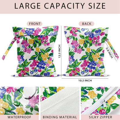 Swimsuit Bag Wet Bags for Travel Reusable Waterproof Dry Bags Diaper Bag Shell Beach Wet Bag for Swimsuit Towels Beach Gym 10.2×12.6 Inches
