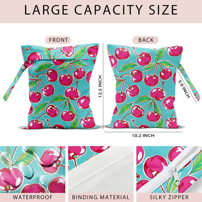 Swimsuit Bag Wet Bags for Travel Reusable Waterproof Dry Bags Diaper Bag Shell Beach Wet Bag for Swimsuit Towels Beach Gym 10.2×12.6 Inches