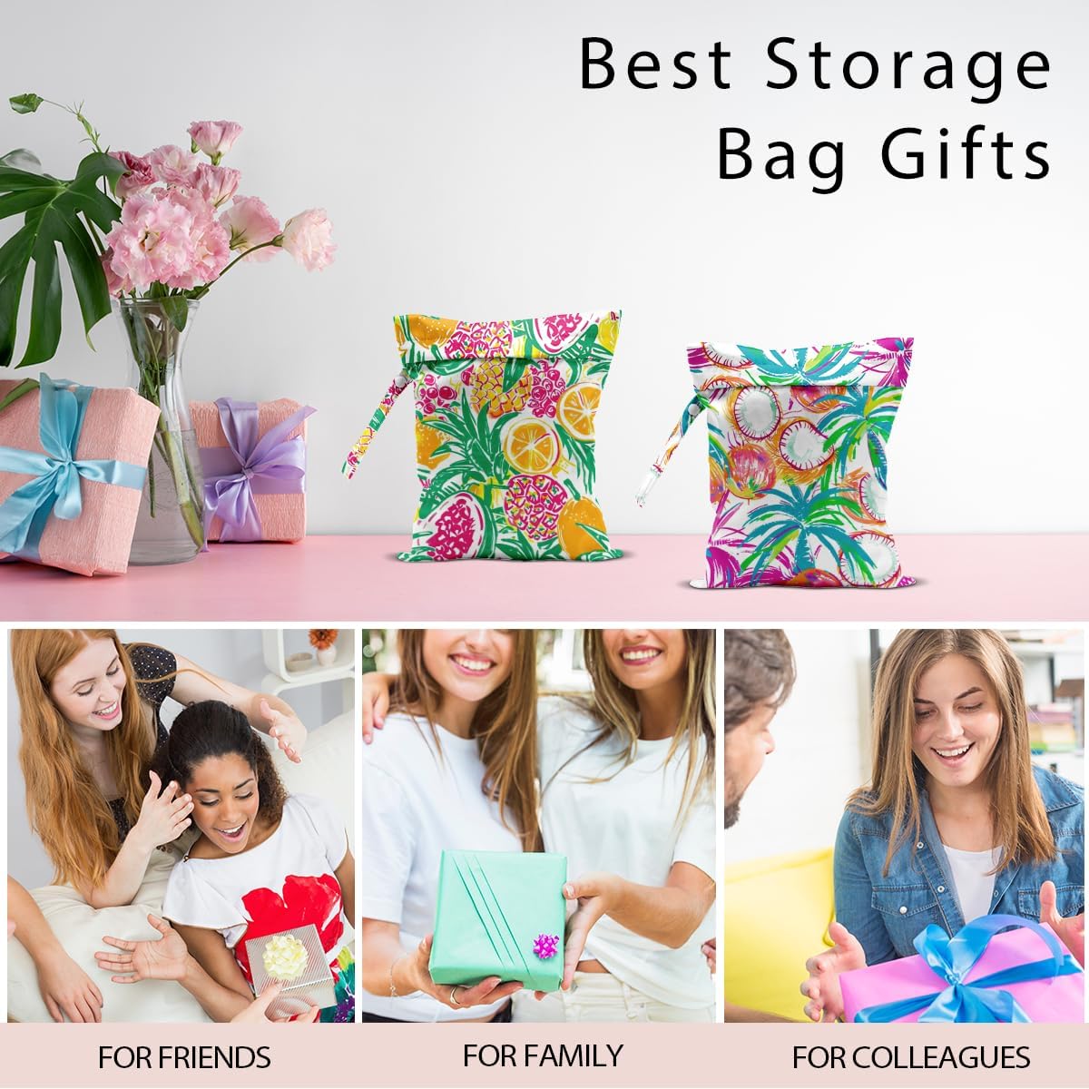 Swimsuit Bag Wet Bags for Travel Reusable Waterproof Dry Bags Diaper Bag Shell Beach Wet Bag for Swimsuit Towels Beach Gym 10.2×12.6 Inches