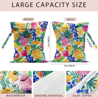 Swimsuit Bag Wet Bags for Travel Reusable Waterproof Dry Bags Diaper Bag Shell Beach Wet Bag for Swimsuit Towels Beach Gym 10.2×12.6 Inches