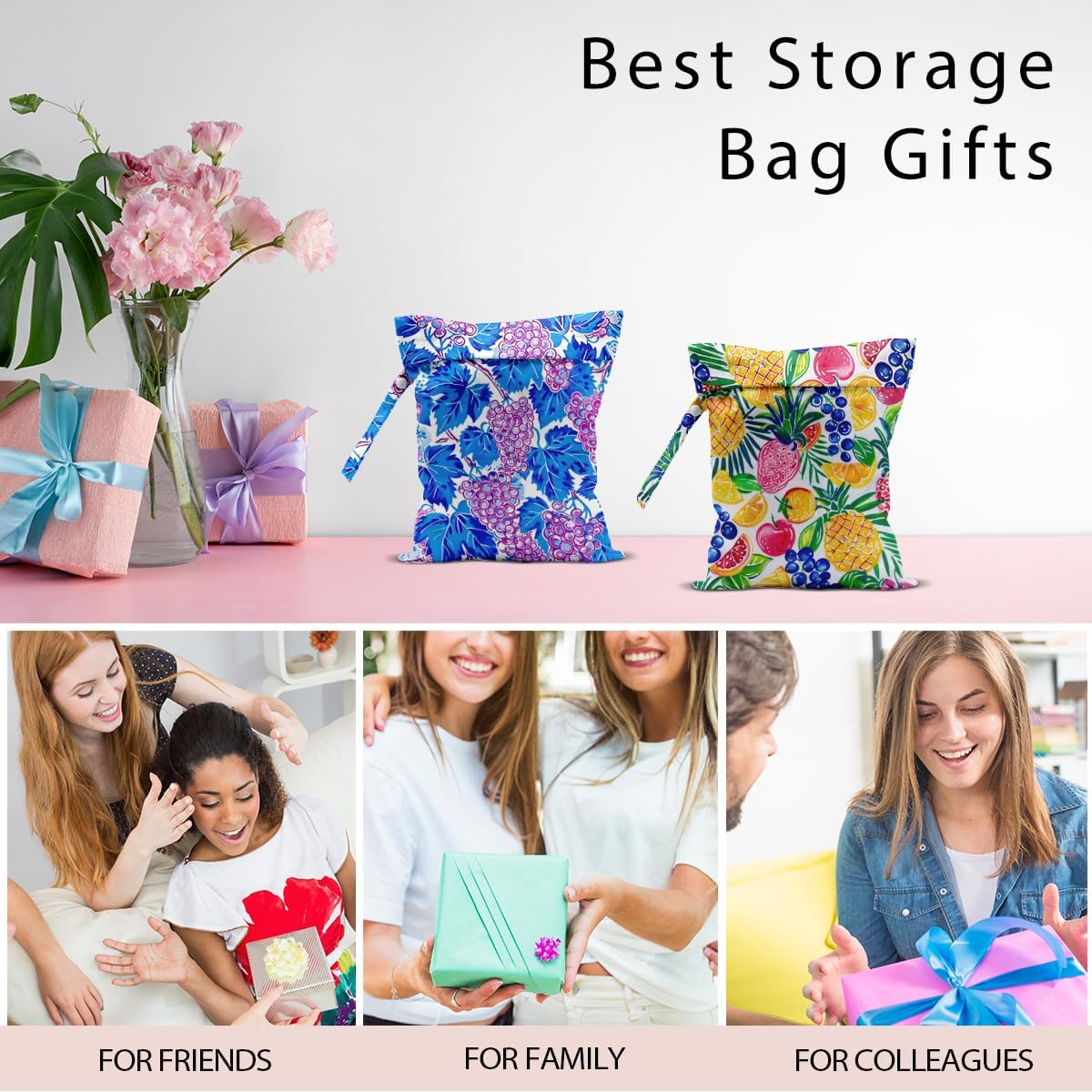Swimsuit Bag Wet Bags for Travel Reusable Waterproof Dry Bags Diaper Bag Shell Beach Wet Bag for Swimsuit Towels Beach Gym 10.2×12.6 Inches