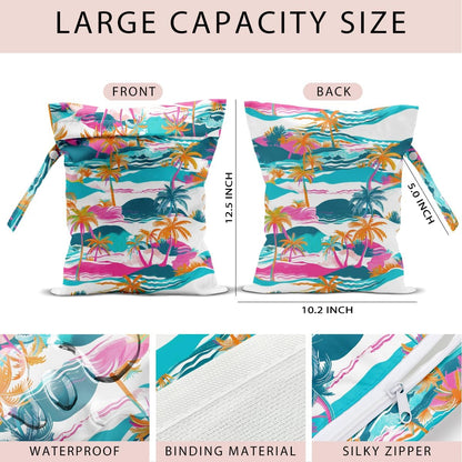 Swimsuit Bag Wet Bags for Travel Reusable Waterproof Dry Bags Diaper Bag Shell Beach Wet Bag for Swimsuit Towels Beach Gym 10.2×12.6 Inches