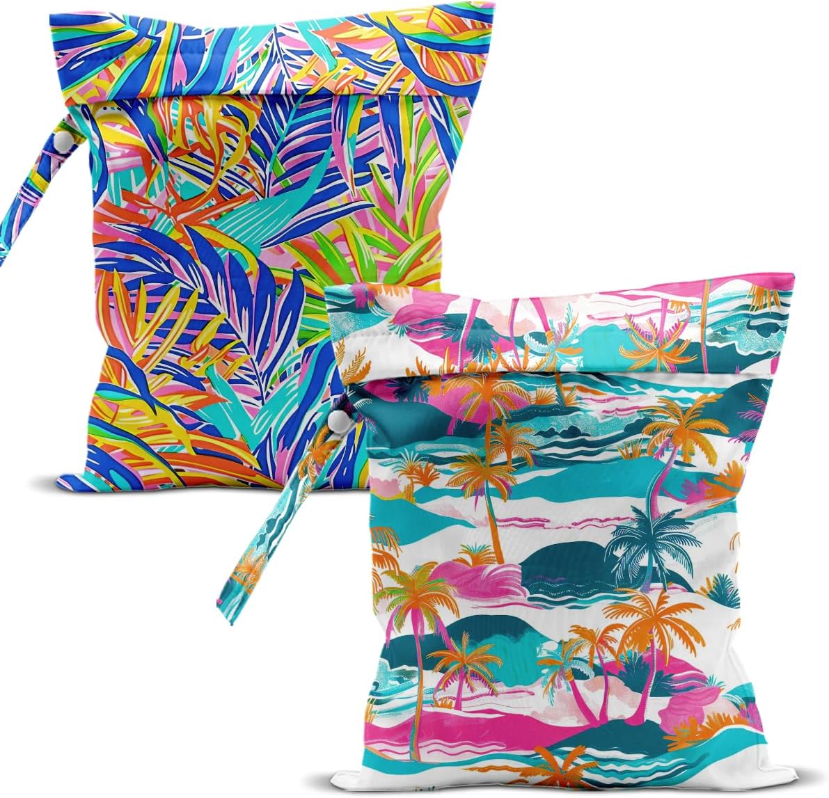 Swimsuit Bag Wet Bags for Travel Reusable Waterproof Dry Bags Diaper Bag Shell Beach Wet Bag for Swimsuit Towels Beach Gym 10.2×12.6 Inches