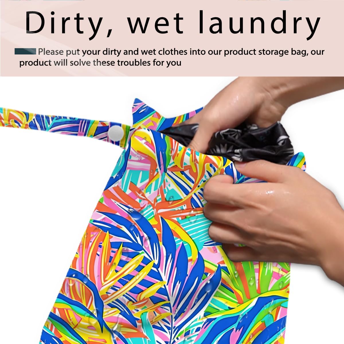 Swimsuit Bag Wet Bags for Travel Reusable Waterproof Dry Bags Diaper Bag Shell Beach Wet Bag for Swimsuit Towels Beach Gym 10.2×12.6 Inches