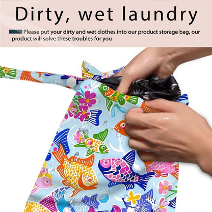 Swimsuit Bag Wet Bags for Travel Reusable Waterproof Dry Bags Diaper Bag Shell Beach Wet Bag for Swimsuit Towels Beach Gym 10.2×12.6 Inches