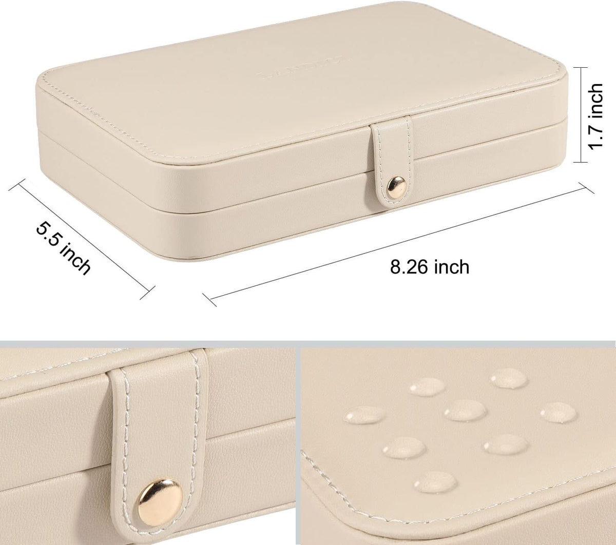 Small Jewelry Box for Women Girls, PU Leather Travel Jewelry Case, Portable Jewelry Organizer Storage Holder Display for Ring Earrings Necklace Bracelet Bangle Men Kids Gift, Black